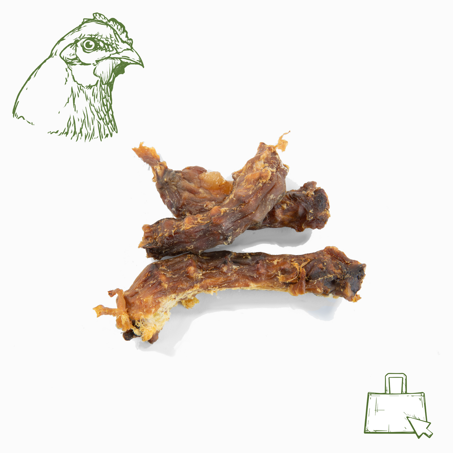 Hühnerhälse getrocknet (100 g, 250 g, 500 g, 1 kg)