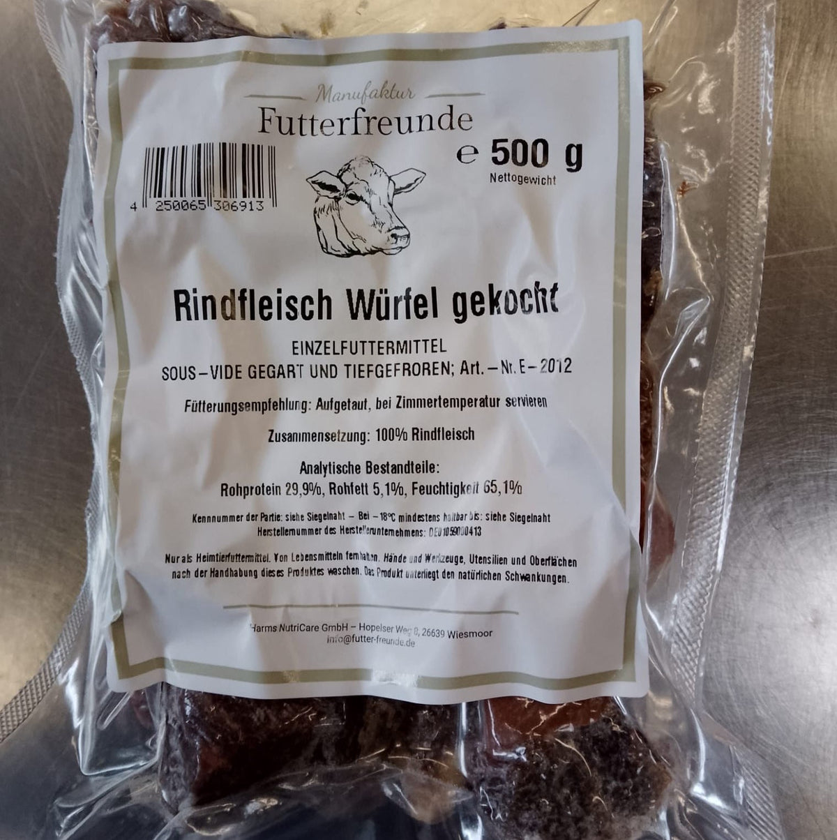 Rindfleisch, gekocht und gewürfelt 500 g