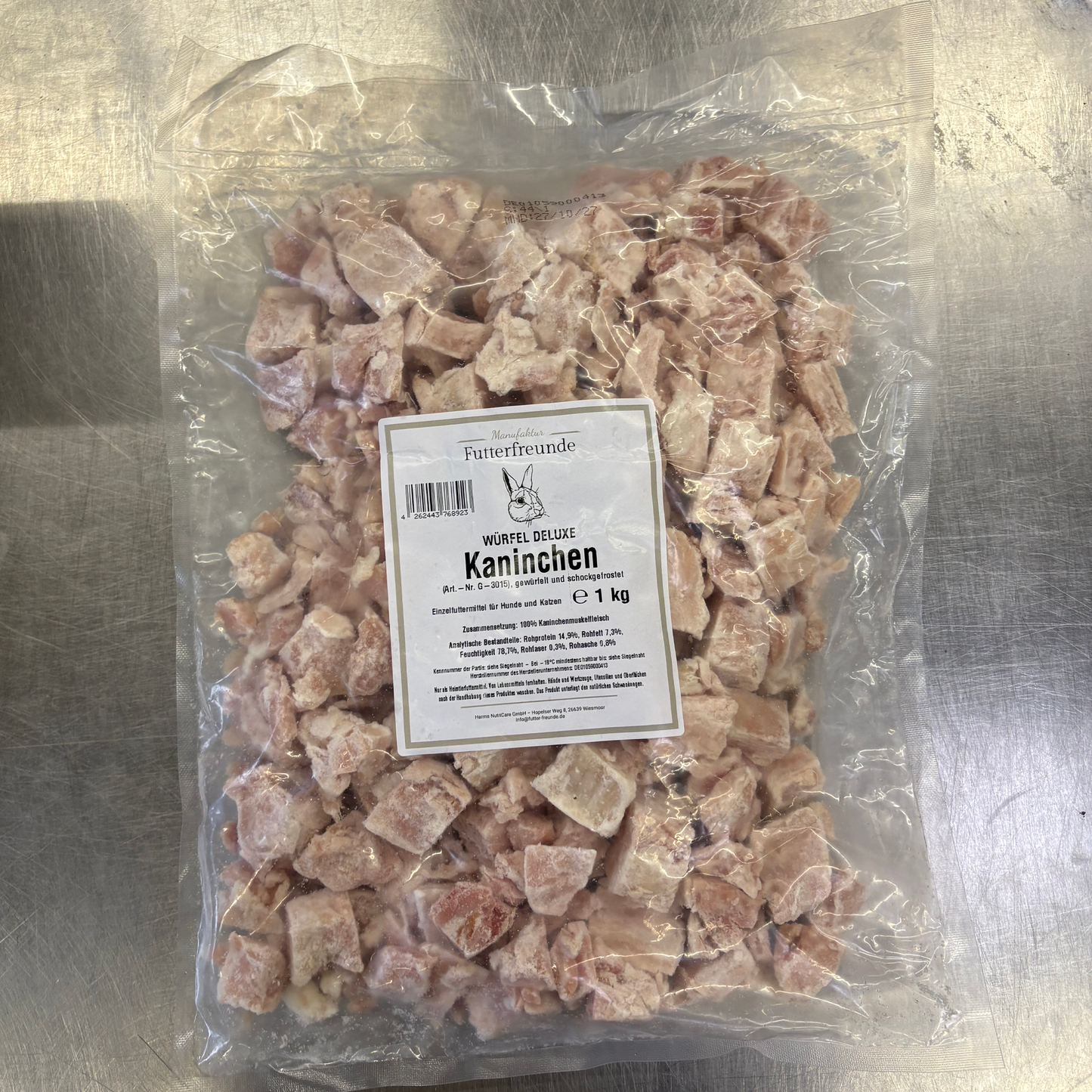 Kaninchenmuskelfleisch Würfel roh (1 KG)