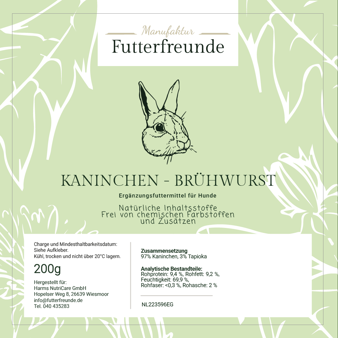 Fleischwurst Kaninchen (200 g, 400 g, 800 g)