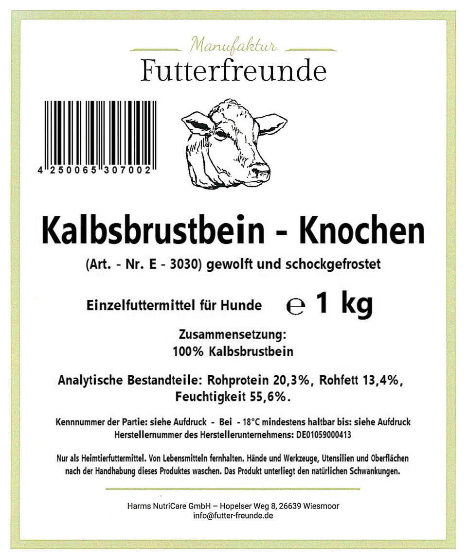 Kalbsbrustbein Würfel, roh