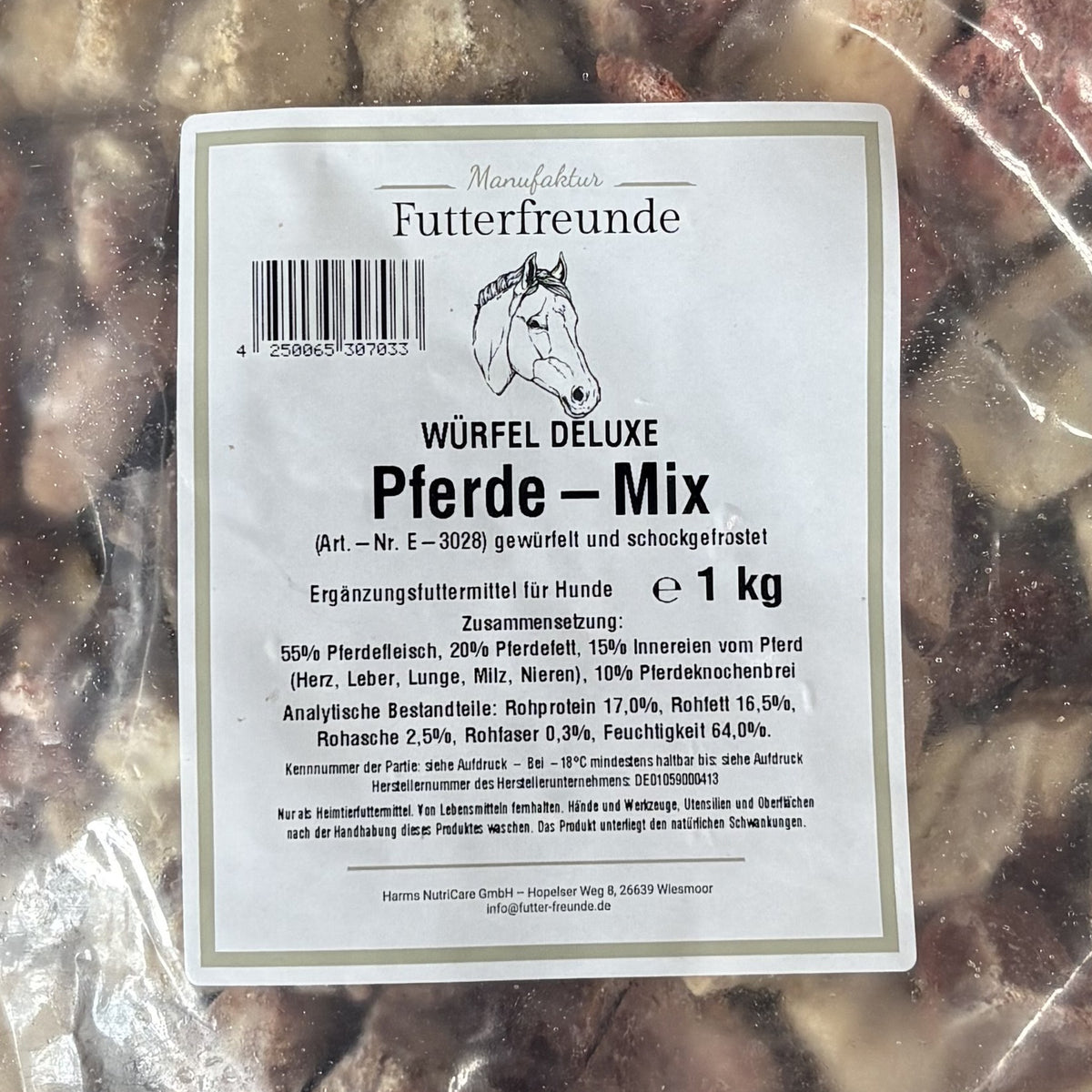 Pferdemix Würfel, roh 1 kg
