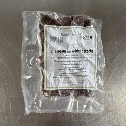 Straußenfleisch, gekocht und gewürfelt 500 g