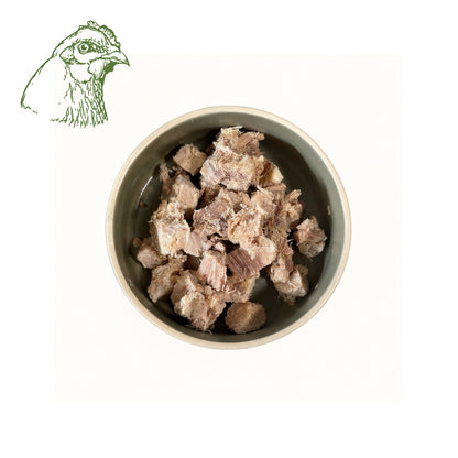 Hühnerfleisch, gekocht und gewürfelt 500 g