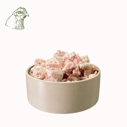 Hühnermuskelfleisch Würfel, roh