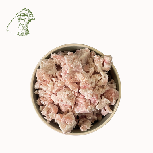 Hühnermuskelfleisch Würfel, roh