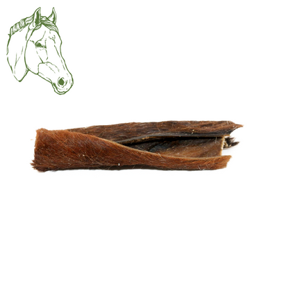 Pferdehaut mit Fell 15cm (Stk., 250g, 500g, 1 Kg)