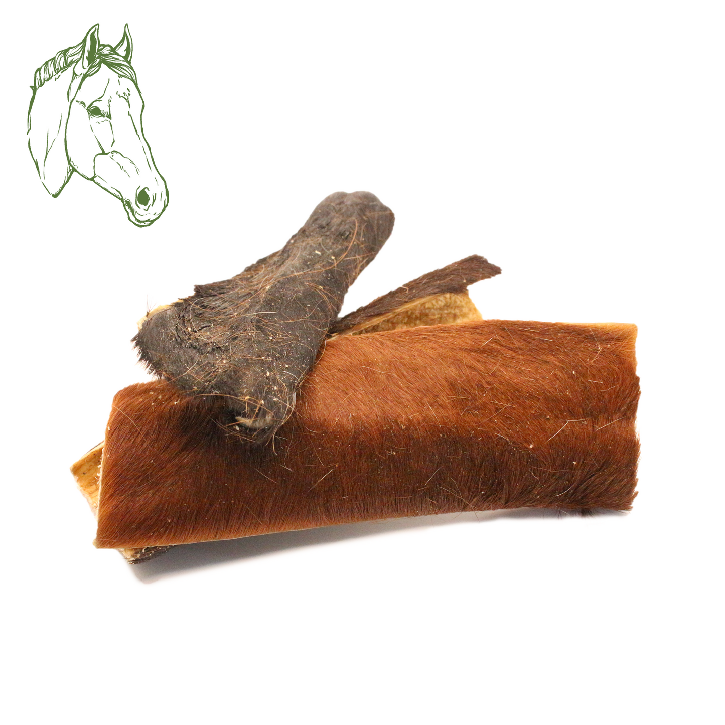 Pferdekopfhaut mit Fell (250 g, 500 g, 1 kg)