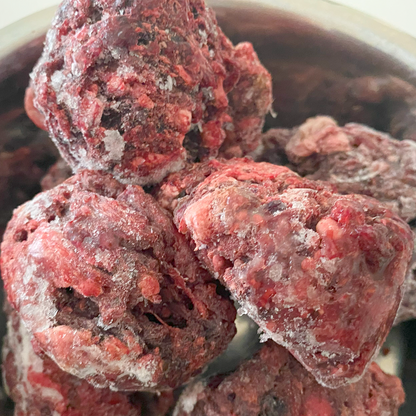 BARF-Nuggets Rind, gewolft und portioniert