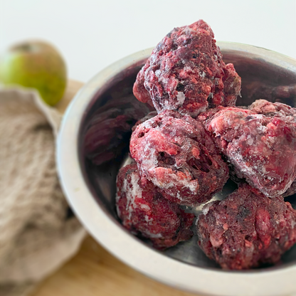 BARF-Nuggets Rind & Gemüse, gewolft und portioniert