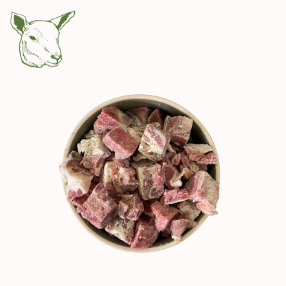 Lammmuskelfleisch Würfel, roh