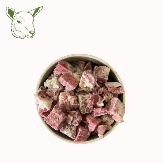Lammmuskelfleisch Würfel, roh