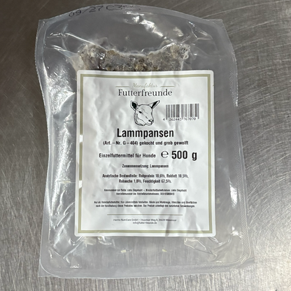 Lammpansen, gekocht und grob gewolft (500g)