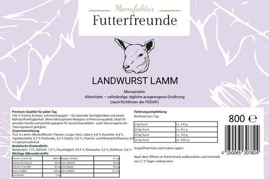 Landwurst Lamm & Gemüse 800g