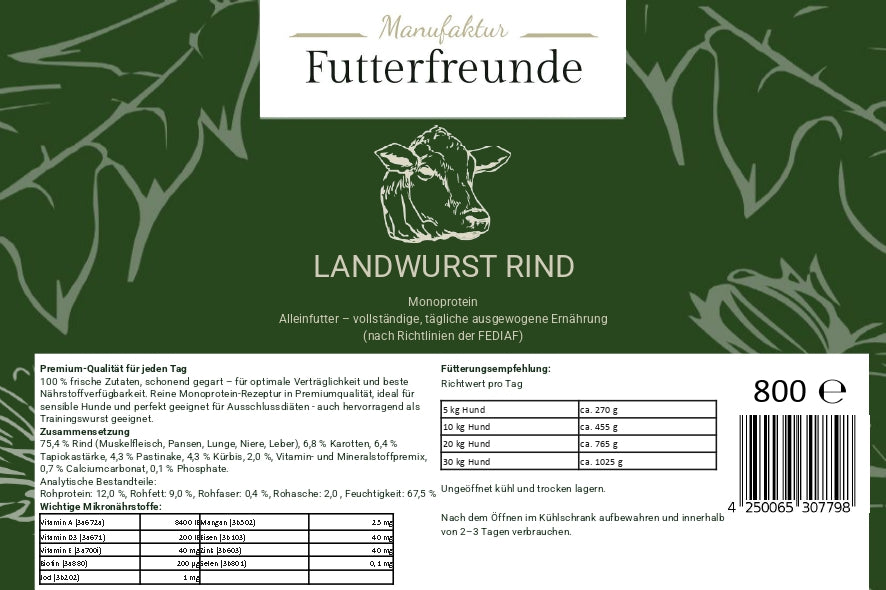 Landwurst Rind & Gemüse 800g