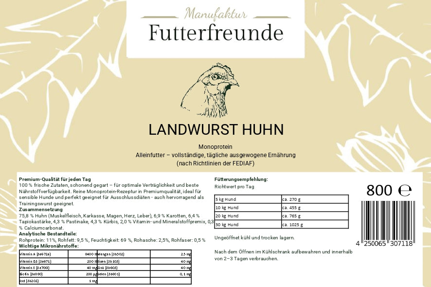 Landwurst Huhn & Gemüse 800g