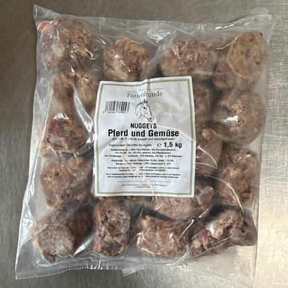BARF-Nuggets Pferd & Gemüse, gewolft und portioniert (1.500g)