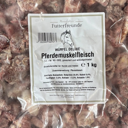 Pferdemuskelfleisch Würfel, roh