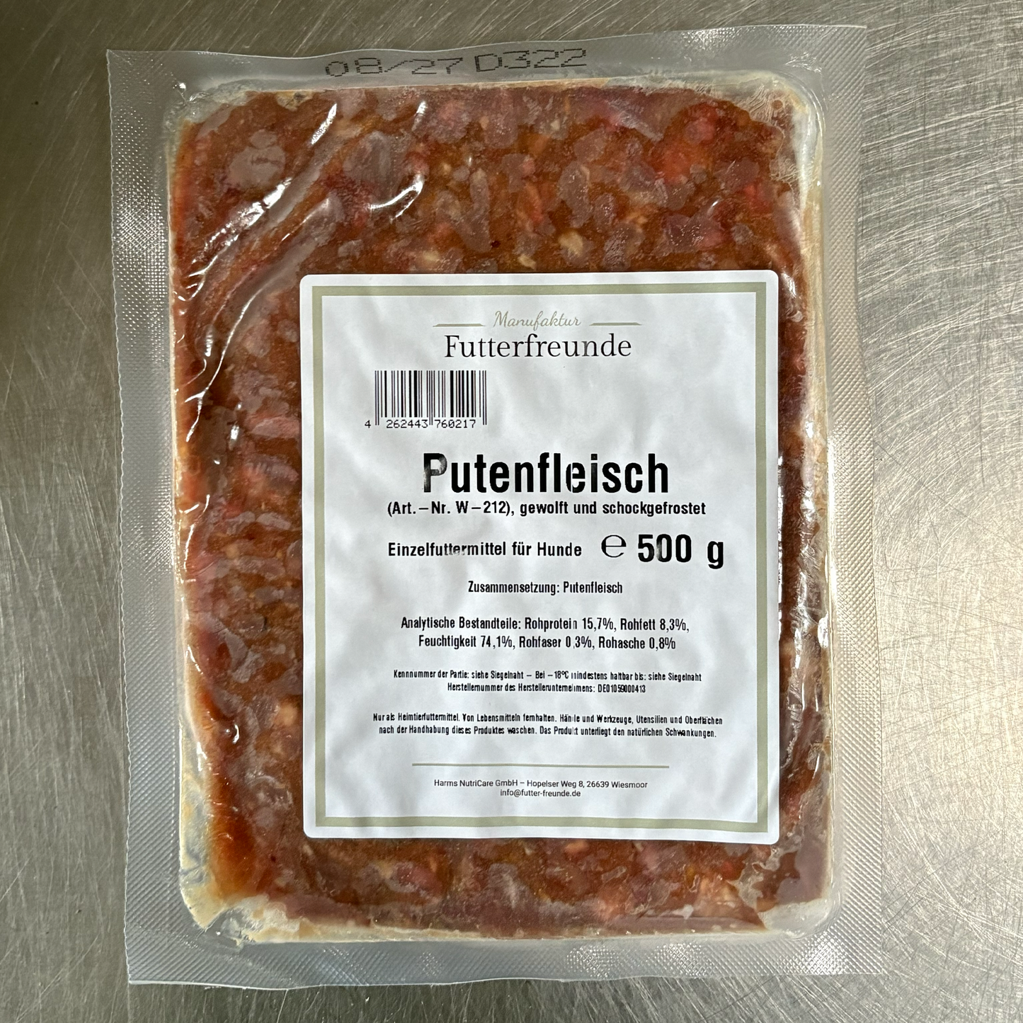 Putenfleisch, roh gewolft (500g)
