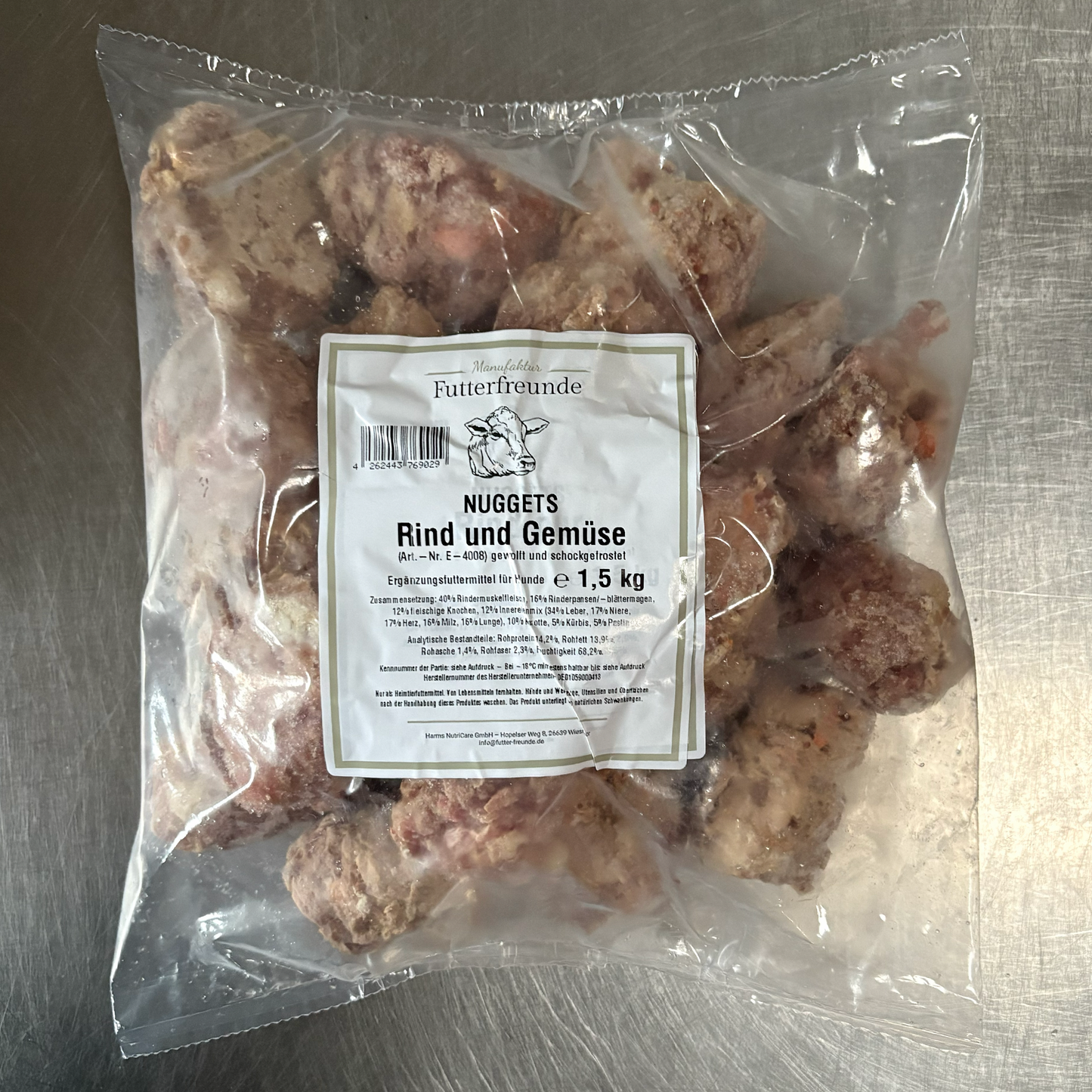 BARF-Nuggets Rind & Gemüse, gewolft und portioniert 1,5 kg