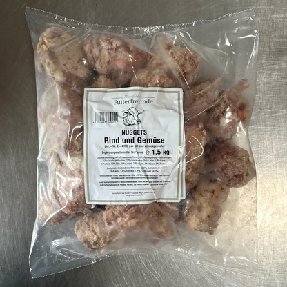 BARF-Nuggets Rind & Gemüse, gewolft und portioniert 1,5 kg