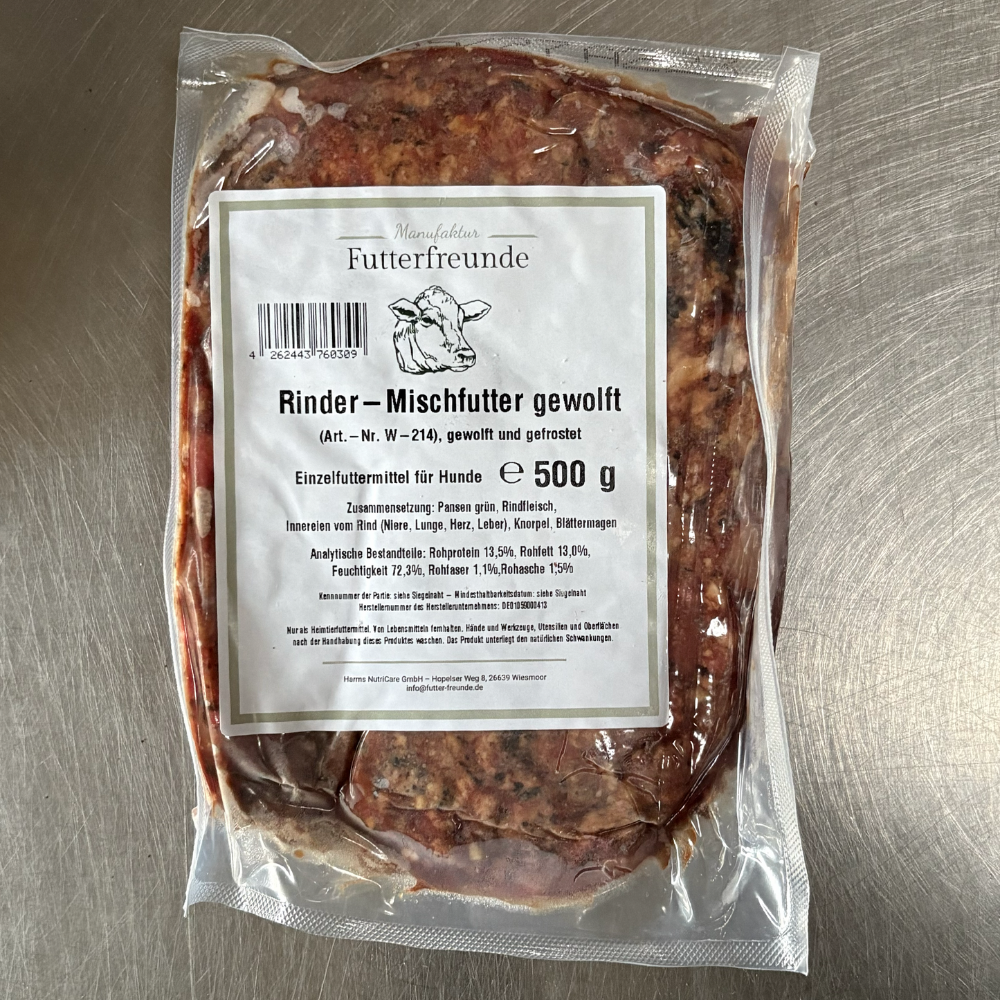 Rinder-Mischfutter, roh gewolft (500g, 1 KG)