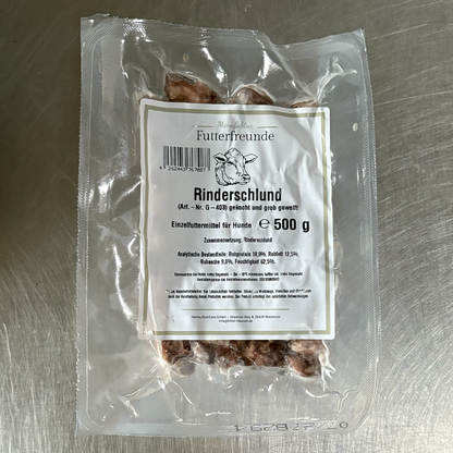 Rinderschlund, gekocht und grob gewolft (500g)