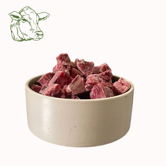 Rindermuskelfleisch mager Würfel, roh