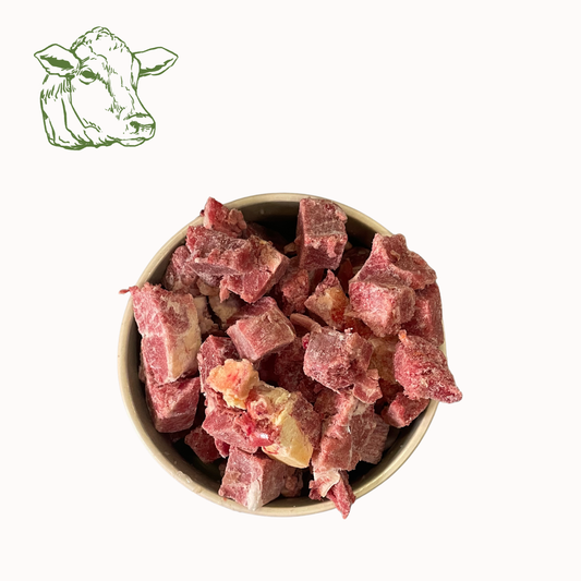Rindermuskelfleisch Würfel, roh