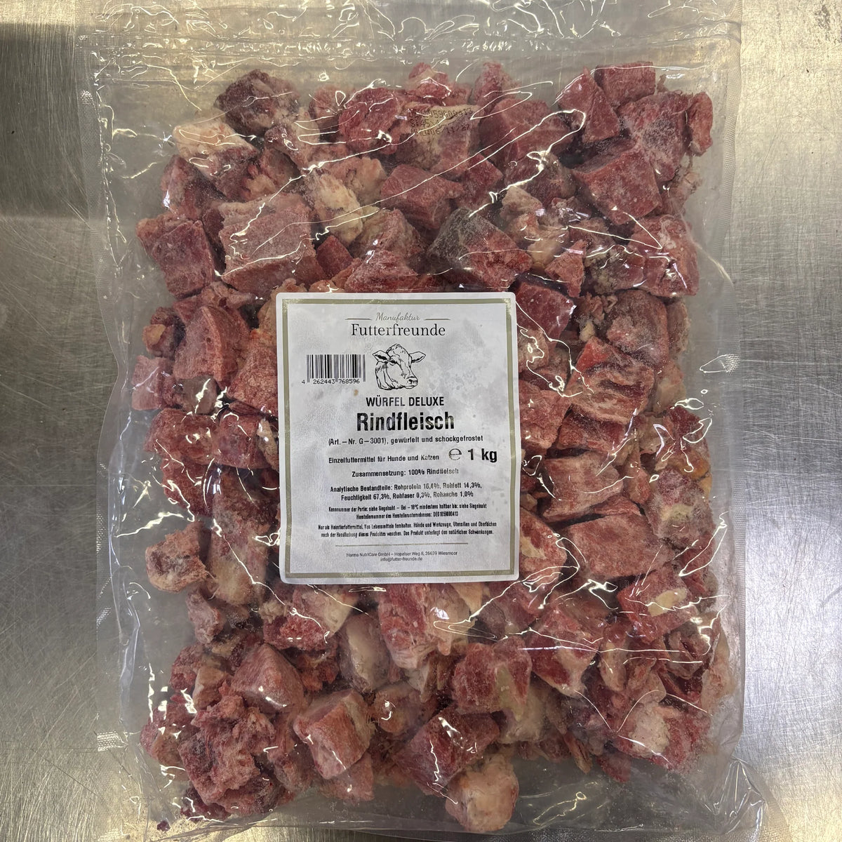 Rindermuskelfleisch Würfel, roh