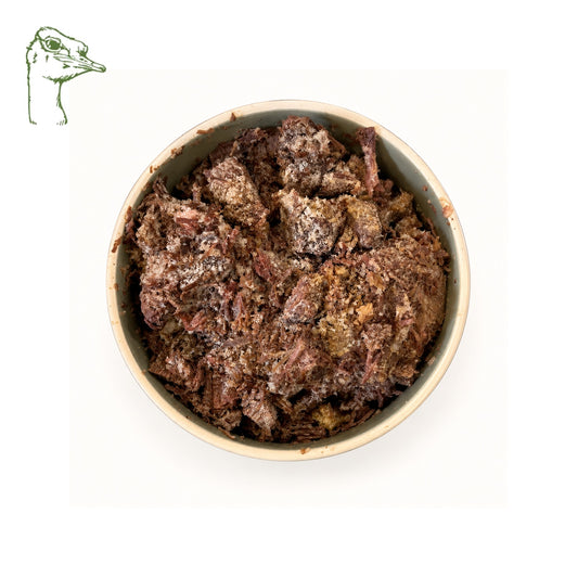 Straußenfleisch, gekocht und gewürfelt 500 g