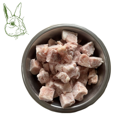 Kaninchenmuskelfleisch Würfel, roh