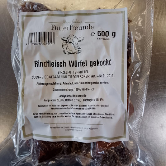 Rindfleisch gekocht und gewürfelt