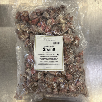 Straußenfleisch Würfel, roh 1 kg