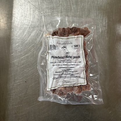 Pferdefleisch Würfel, gekocht – 500-g-Packung