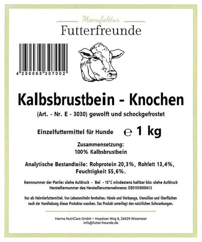 Kalbsbrustbein Würfel, roh